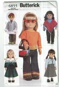Butterick #6855 Cute 18" Doll Clothes Pattern UC - Picture 1 of 2