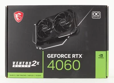 MSI GeForce RTX 4060 VENTUS 2X BLACK 8G OC Graphics Board GDDR6 17Gbps [NEW] - Image 1 of 4