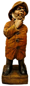 Vintage Alfco NY Fischer Statue 24" groß gelber Regenmantel Pfeife maritim - Bild 1 von 9
