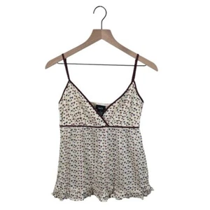 Canotta babydoll stampa cuore Rue21 taglia small orlo arricciato cotone Y2K coquette - Foto 1 di 5