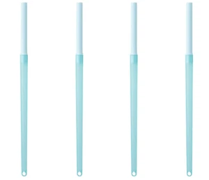 4 Tupperware Eco Plus Reusable Sturdy Straws Set Aqua Blue NEW - Picture 1 of 3