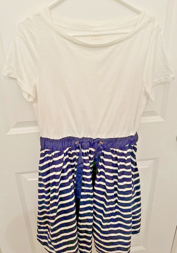 Abito a righe Kate Spade blu navy e panna Taglia M