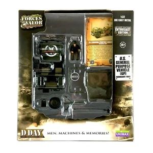 1:32 Diecast Unimax Toys Forces of Valor WWII US Army 1/4 Ton GPW Jeep - 2nd Gen - Picture 1 of 2
