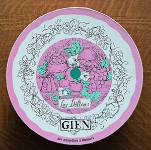 Set of 6 Faiencerie de GIEN France Le Delices DESSERT Plates with Box - Picture 1 of 9