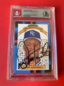 Danny Tartabull 1988 Donruss DK Diamond Kings Card Signed Auto Beckett BAS - Picture 1 of 2
