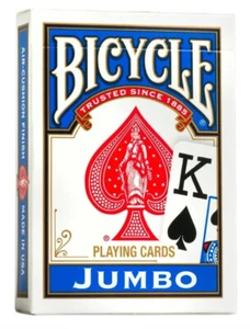 NEW - BICYCLE - JUMBO Plastic Coated Playing Cards - BLUE - - Picture 1 of 3