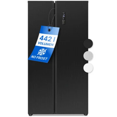 Bomann Side-by-Side Kombi SBS 7344 schwarz inox, 442 l, Total No Frost, LED - Bild 1 von 4