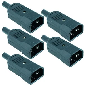 5 x IEC Straight Male Inline Plug Connector Rewireable Kettle Lead Cable C14 - Picture 1 of 1
