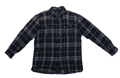 Camisa Ocean Current Para Hombres A Cuadros Manga Larga Forrada Sherpa Franela Abotonada XL Foto 1 de 4