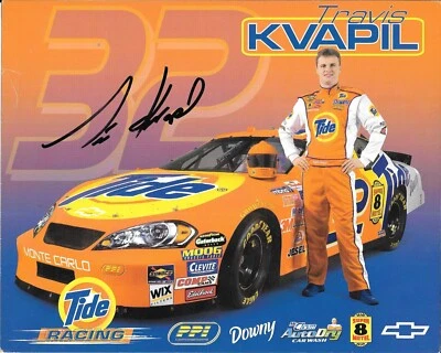 TRAVIS KVAPIL NASCAR NEXTEL SERIES Autographed HERO CARD TIDE - Image 1 of 2