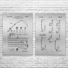 Fishing Patent Prints Set of 2 Fishing Wall Art Outdoorsman Gifts Gifts For Men