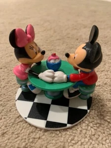 Disney Mickey & Minnie Mouse Ice Cream Sunday's Date Cake Toper Acrylic Figurine - Picture 1 of 6