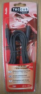 Teccus by Vivanco 2,5m Verlängerung Klinke 3,5mm St. - 3,5mm Bu.* so153 - Bild 1 von 3