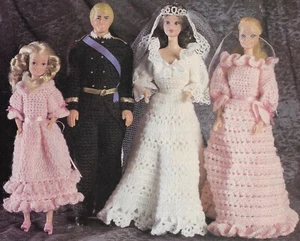 Royal Wedding Party für 11 1/2" Modepuppe Häkelanleitung Anleitung - Bild 1 von 1