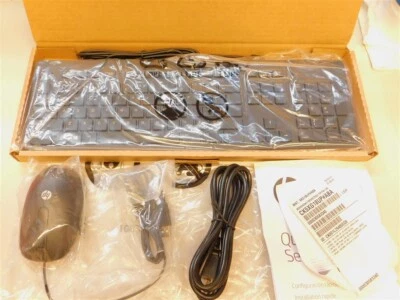 10 HP 803181-001 USB Slim Keyboards Black W/Optical Mouse &Cord New in Box - Image 1 of 2