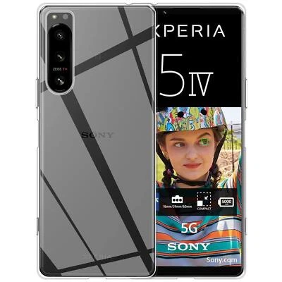 COOLGADGET Schutz Hülle für Sony Xperia 5 IV Handy Tasche Slim Silikon Cover TPU Back Case