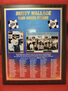 Rusty Wallace 52nd Career Victory, Commemorative Plaque - Picture 1 of 8