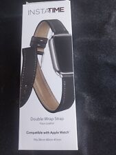 Double Wrap Strap For Apple Watch 38mm 40mm 41mm Faux Leather