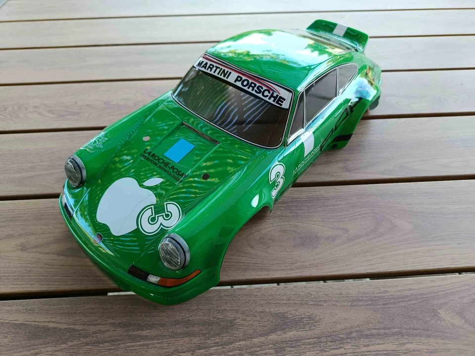 Vintage RC 1/10 1/12 Carrosserie Porsche Carrera RSR HPI Cup Racer (tamiya m01) - Photo 1/4