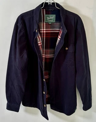 Woolrich The Green Label Collection  Mens M Navy Flannel Lined Shirt Shacket EUC - Image 1 of 4