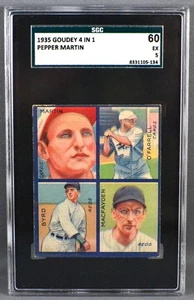 1935 Goudey 4 in 1 Pepper Martin Bob O'Farrell Sam Byrd Danny MacFayden SGC EX 5 - Bild 1 von 2