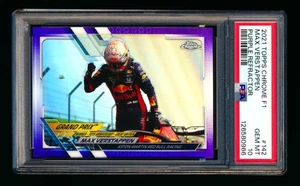 Topps 2021 cromo F1 #142 Max Verstappen refractor púrpura #231/399 PSA ¡10 GEMAS! - Imagen 1 de 2