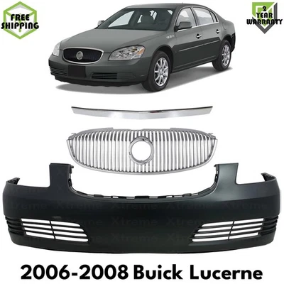 Front Bumper Cover Prime Plastic & Grille Assembly For 2006-2008 Buick Lucerne Foto 1 de 4