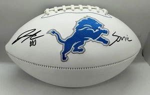 Jahmyr Gibbs Autographed Detroit Lions White Panel Football w/ Sonic !! Fanatics - Picture 1 of 2