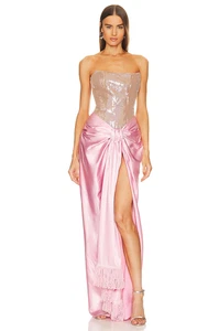 Vestido Bronx y Banco Gina $995 en rosa y desnudo talla S (nuevo con etiquetas) - Imagen 1 de 7