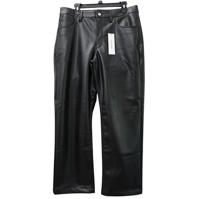 Calvin Klein Jeans Faux Leather 90s Pants Black Beauty - 4 - Image 1 of 4