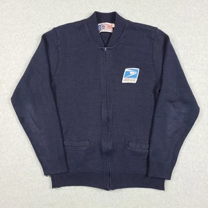 Chaqueta Suéter Cremallera Completa Empleado Postal USPS De Colección Años 80 Talla M Azul Marino EE. UU. - Imagen 1 de 10