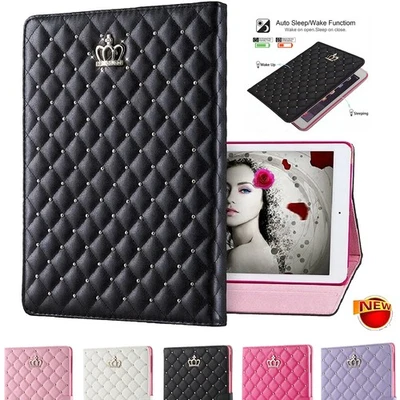 For iPad 5th/6th/7th/8th/9th/10th/11th (A16) Gen Crown Folio Stand Case Cover US - Image 1 of 4