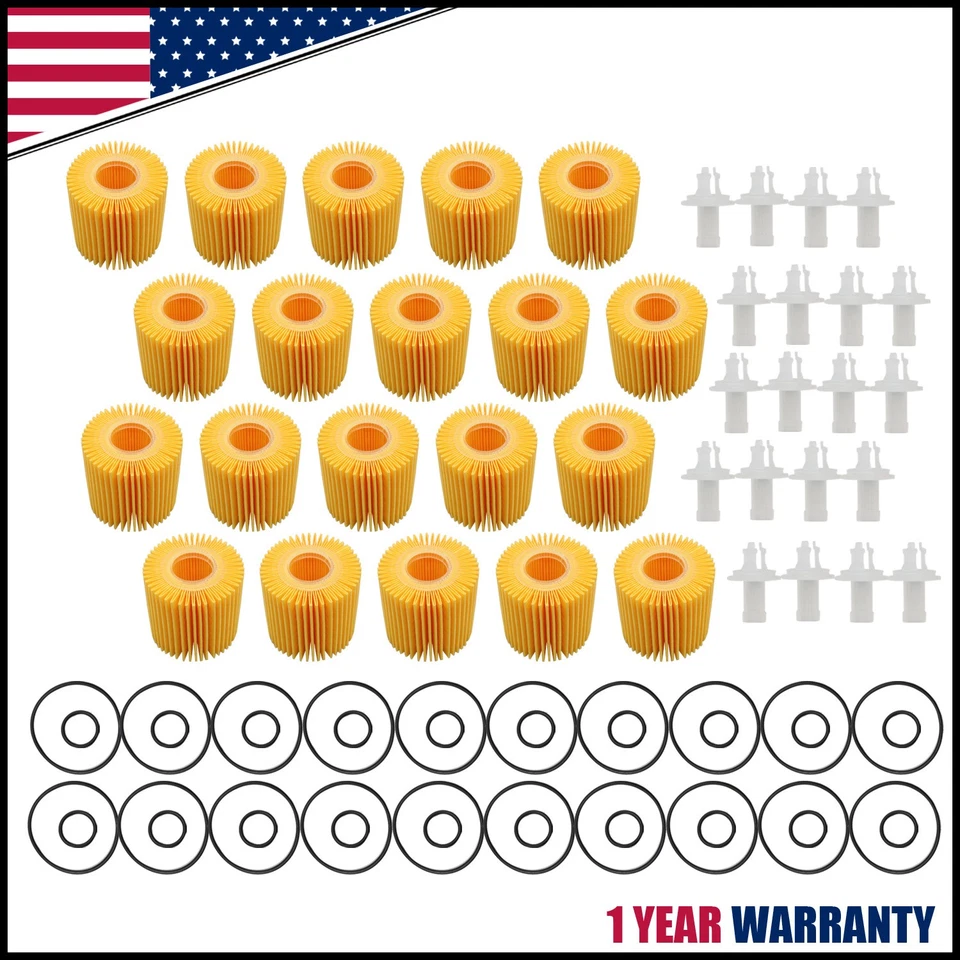 Paquete de 20 filtros de aceite de motor para Toyota Avalon Camry Highlander RAV4 Tacoma Sienna Foto 1 de 4