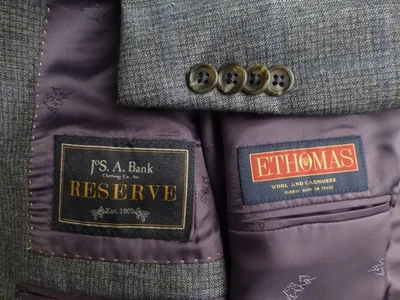 Jos.A.BANK RESERVE Blazer 42L Cashmere Plaid Excellent Condition Jacket Sport Co - Image 1 of 4