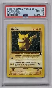 PSA 10 2000 Pokemon #1 World Collection IVY PIKACHU Portuguese Promo Gem Mint - Picture 1 of 2