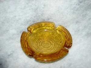 Vintage Fire King Glass Amber Ashtray Tobacco Ash Tray - Picture 1 of 1