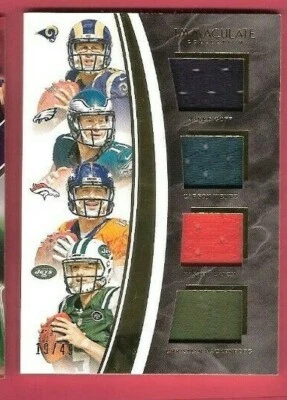 Jared Goff ROOKIE JERSEY CARD #d49 2016 IMMACULATE LYNCH HACKENBERG CARSON WENTZ - Image 1 of 2