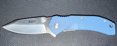 5.11 Tactical Folding Knife Pocket Knife 0119, Blue Handle - Image 1 of 3
