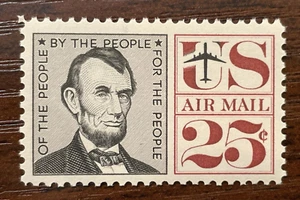1960 Air Mail Scott #C59 Abraham Lincoln 25 Cent Mint NH Single - Picture 1 of 2