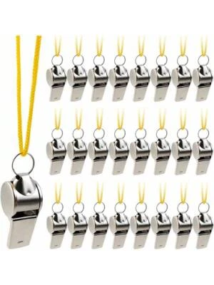 METAL REFEREE WHISTLE WITH KEY RING SPORTS PE SCHOOL FOOTBALL RUGBY OUTDOOR UK - Image 1 of 4