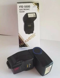 FLASH PROMASTER FTD 5500 SWIVEL BOUNCE CAMERA FLASH SHOE MOUNT MANUAL AUTO TTL - Picture 1 of 4