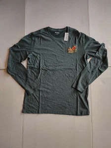 NWT OLD NAVY MEN'S EMBROIDERED SLEIGHING IT GRAPHIC SOFT-WASHED LS TEE SZ M - Picture 1 of 4