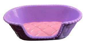 Fisher Price Loving Family Puppenhaus 3,5" lila rosa Hund Katze Bett Ersatz - Bild 1 von 8