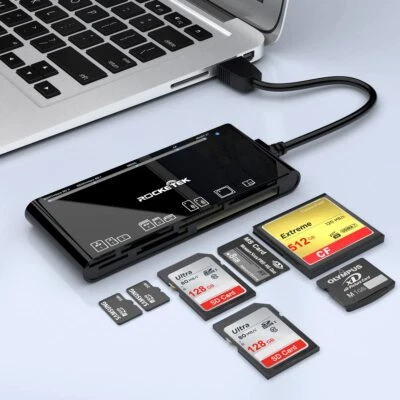 USB 3.0 Multi-Card Reader 7-in-1 SD/TF/CF/Micro SD/XD/MS 5Gbps High-Speed - Image 1 of 4