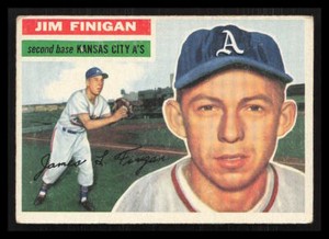 Jim Finigan 1956 Topps #22 Gray Back Kansas City Athletics