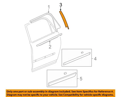 GM OEM 07-17 Acadia Limited porta traseira acabamento externo - aplique 22825480 - Imagem 1 de 2