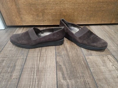 Stuart Weitzman Wedge Loafers Womens Size 8.5 Brown Suede Slip On Platform Shoes - Image 1 of 4