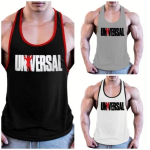 Men's Gym NEW Universal Bodybuilding Tank Top Stringer Fitness Shirt VEST - Picture 1 of 20