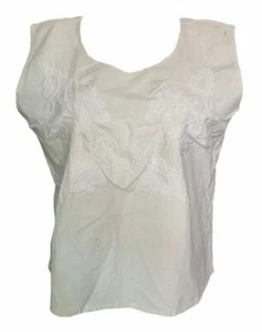 Pre Owned Mexican White Embroidered Hand Made Blouse L - Picture 1 of 2