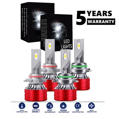 适用于雪佛兰 Cavalier 1990 1995 - 1999 LED 车头灯套件 10000K 高低光束灯泡 — 第 1/4 张图片